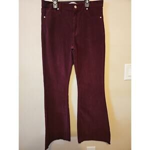 Celebrity Pink Women's Wine‎ Corduroy Flare High-Rise Jeans Size 13/31